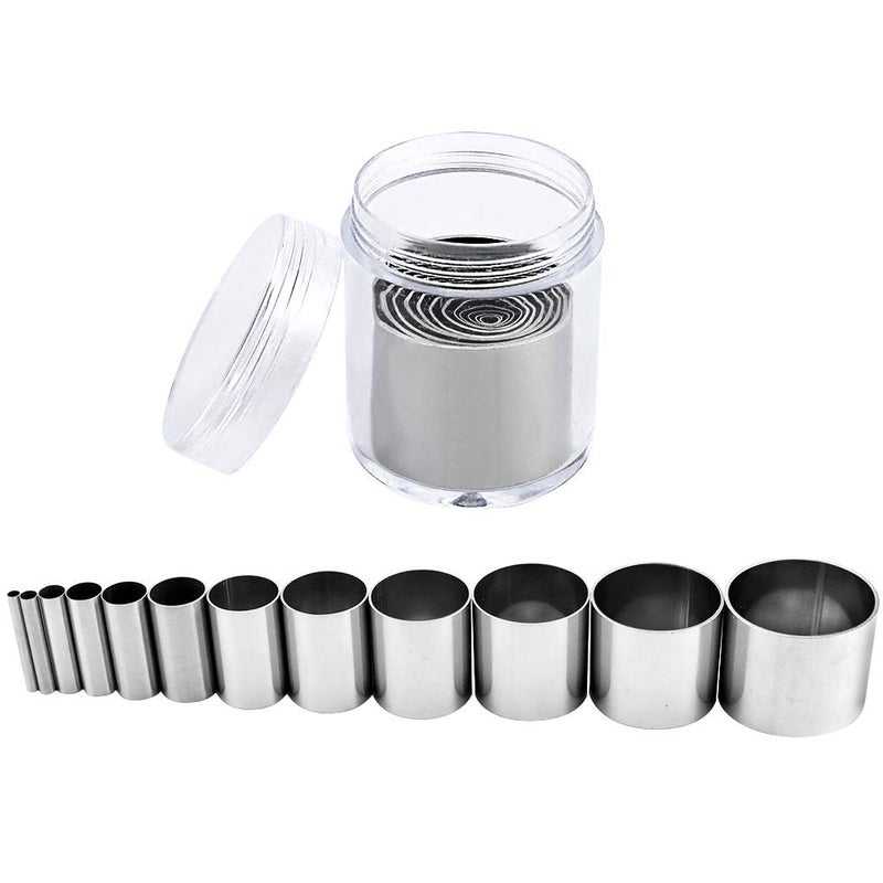 Fireboomoon 12 PCS Hole Hollow Punch Cutter Set with Storage Case,Stainless Steel Round Circle Ring Clay Cutters Ceramics Dotting Baking Indentation Mold Tools for Polymer Clay Pottery Handmade Craft - Image 5